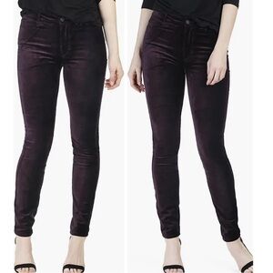 Paige-hoxton Velvet Ankle Skinny Ankle Jeans In Black (Size:30)